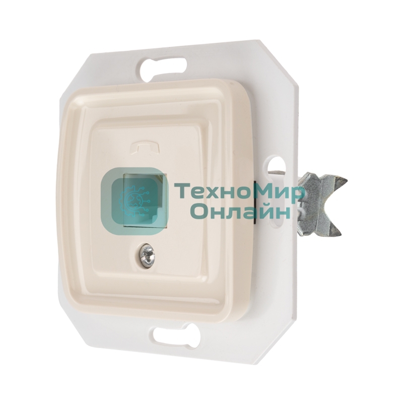 Розетка телефонная Kranz DEA RJ11 с/у мех. бежевый