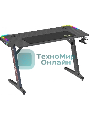 Стол игровой Cactus CS-GTZ-BK-RGb столешница ДСП, черный каркас черный