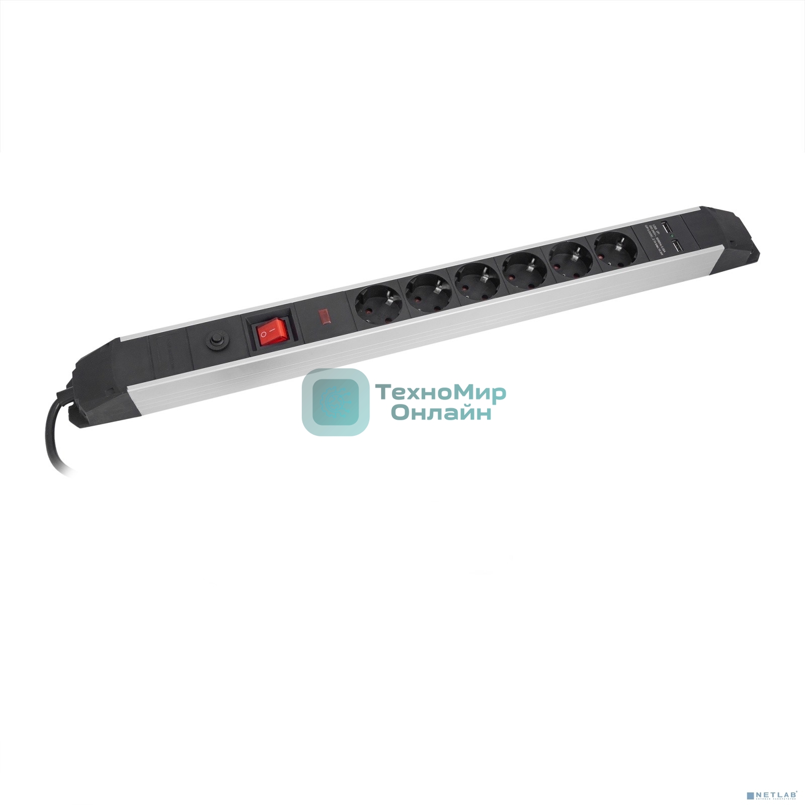 Сетевой фильтр СТАРТ С/УД-Ф SP 6x1 ZDVT 2USB, черный, серый PROTECT