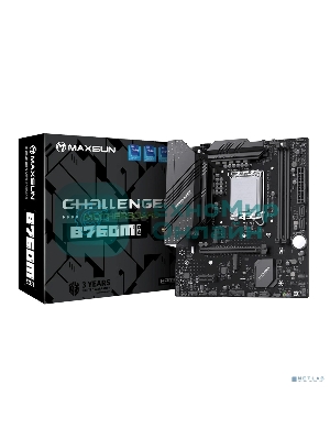 Материнская плата Maxsun MS-Challenger B760M D4 WIFI (Socket 1700, mATX, 2*DDR4(64b), DP/HDMI, 3*SATA3, 2*M.2, 1xPCI-E x16 /1xPCI-E x1, 2*USB 2.0, 4*USB 3.2 GEN1, LAN 1*1G,  Bluetooth 5.2, Wi-Fi 802.11ax, RTL)
