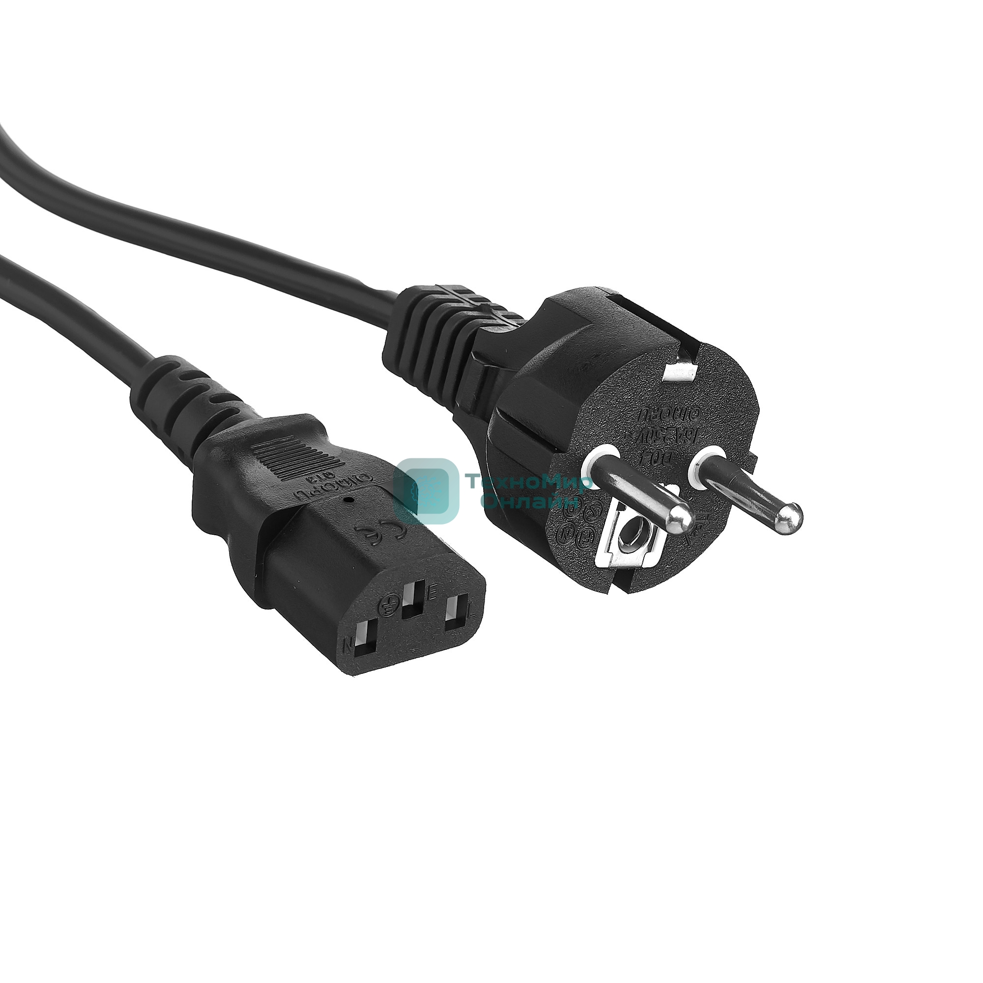 Кабель питания ExeGate Power PC-5P (Евровилка Schuko->С13) VDE-250V-3*0.75-CU, 10A, черный, 5м