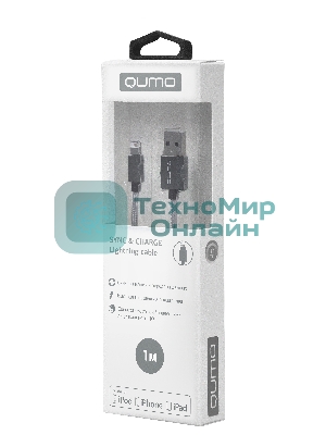 Кабель Cable Qumo MFI опл/мет 1м grey (AP300) (20718)