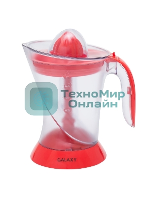 Соковыжималка Galaxy GL 0852 красный/прозрачный, цитрусовая, 50 Вт, 1000 мл, механическое