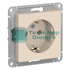 Розетка с заземлением, 16А, механизм, бежевый