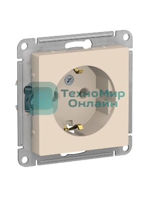 Розетка с заземлением, 16А, механизм, бежевый