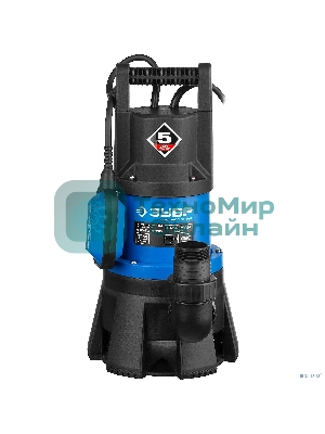 Насос ЗУБР НПГ-Т3-1300профессионал т3 погружной дренажный для грязной воды d частиц до 35мм 1300В
