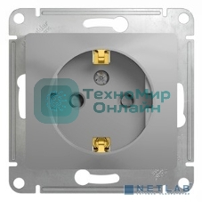 Механизм розетки 1-м СП Glossa 16А защ. шторки с заземл. алюм. SchE GSL000345
