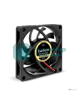 Вентилятор для корпуса ExeGate ExtraSilent ES07015S2P черный, 70 мм, 2000 об/мин, 18 дБ, 2 pin