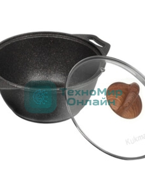 Кастрюля Kukmara кго22а а/пр литая 2,0 л стекл/кр Granit ultra original