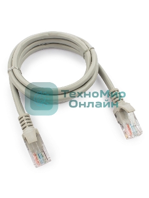 Патч-корд UTP Cablexpert cat.5e, 1м, литой, многожильный серый