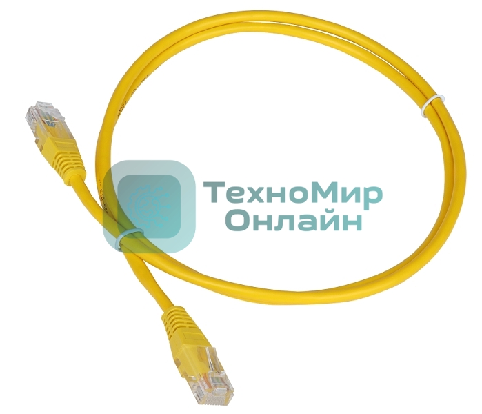 Патч-корд TWT UTP cat.5e, с заливными колпачками, 1.5 м, желтый