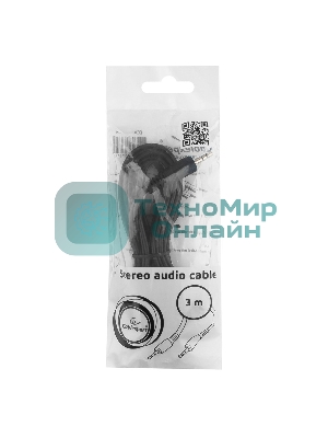 Кабель аудио Cablexpert CCA-404-3M, Jack3.5 - Jack3.5, 3м