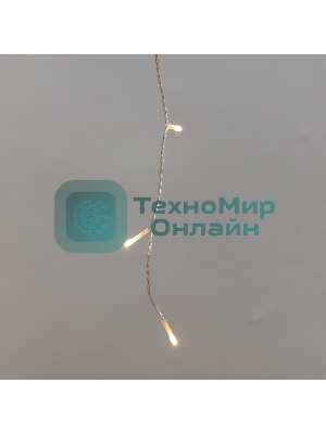 Гирлянда светодиодная Neon-night Айсикл (бахрома) 5х0,6м, с эффектом мерцания, прозрачный провод, IP44, 230В, диоды теплые белые, 112LED