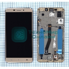 Дисплей для Asus ZenFone 3 Laser ZC551KL золотистый с рамкой
