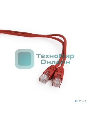 Патч-корд UTP Cablexpert cat.5e, 5м, литой, многожильный (красный)