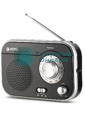 Радиоприемник Vitek VT-3593 (BK) Выходная мощность 1 вт. Динамики 1.Тип батареек UM-2/C