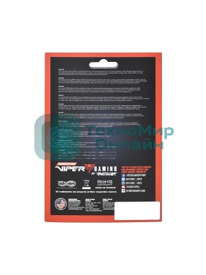 Оперативная память Patriot Viper Elite II, DDR4, 16GB (2x8 GB), 3200 MHz, CL18, DIMM, радиатор, красный, черный