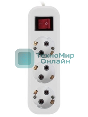 Удлинитель UX-3es-5m c заземлением, 3x0,75мм2, c выкл. 3гн, 5м Б0035755 ЭРА
