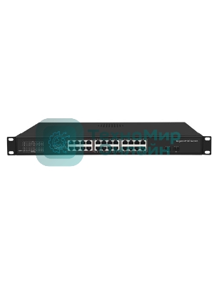 Коммутатор GIGALINK GL-SW-G005-24P - неуправляемый, 24PoE (802.3af/at) портов 1000 Мбит/с, 17-24 порт до 250м cat6, 2 SFP порта 1000 Мбит/с, 400W