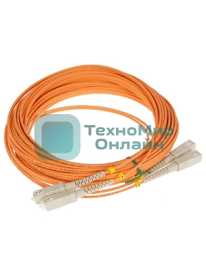 Патч-корд Hyperline волоконно-оптический (шнур) MM 50/125, LC-LC, duplex, LSZH, 10 м FC-D2-50-LC/PR-LC/PR-H-10M-LSZH-OR (FC-50-LC-LC-PC-10M)