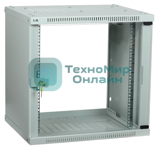 Шкаф LINEA WE 6U 550x350 мм дверь стекло серый ITK