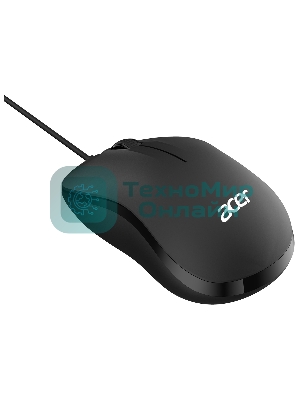 Мышь проводная Acer OMW140 черный, 1200 dpi, USB, кнопки - 3
