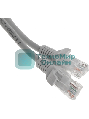 Патч-корд Premier PP12-0.5M 1000Гбит/с UTP 4 пары cat.5E CCA molded 0.5м серый RJ-45 (m)-RJ-45 (m)