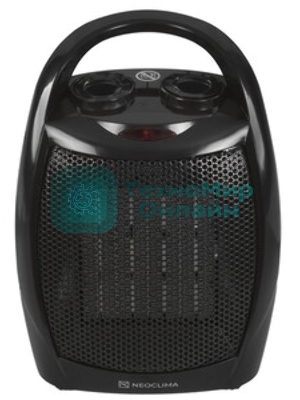 Тепловентилятор Neoclima PTC-07, черный, 750/1500 Вт, 20 м2, термостат