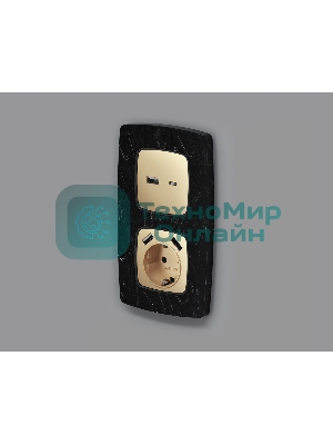 Лицевая панель OMEGA (Шампань) для розетки 2USB тип A+C QUANT OP6110