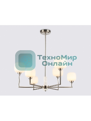 Люстра Ambrella light LH53001/6 SN/FR сатин никель/белый матовый G9*6 max 40W D690*680