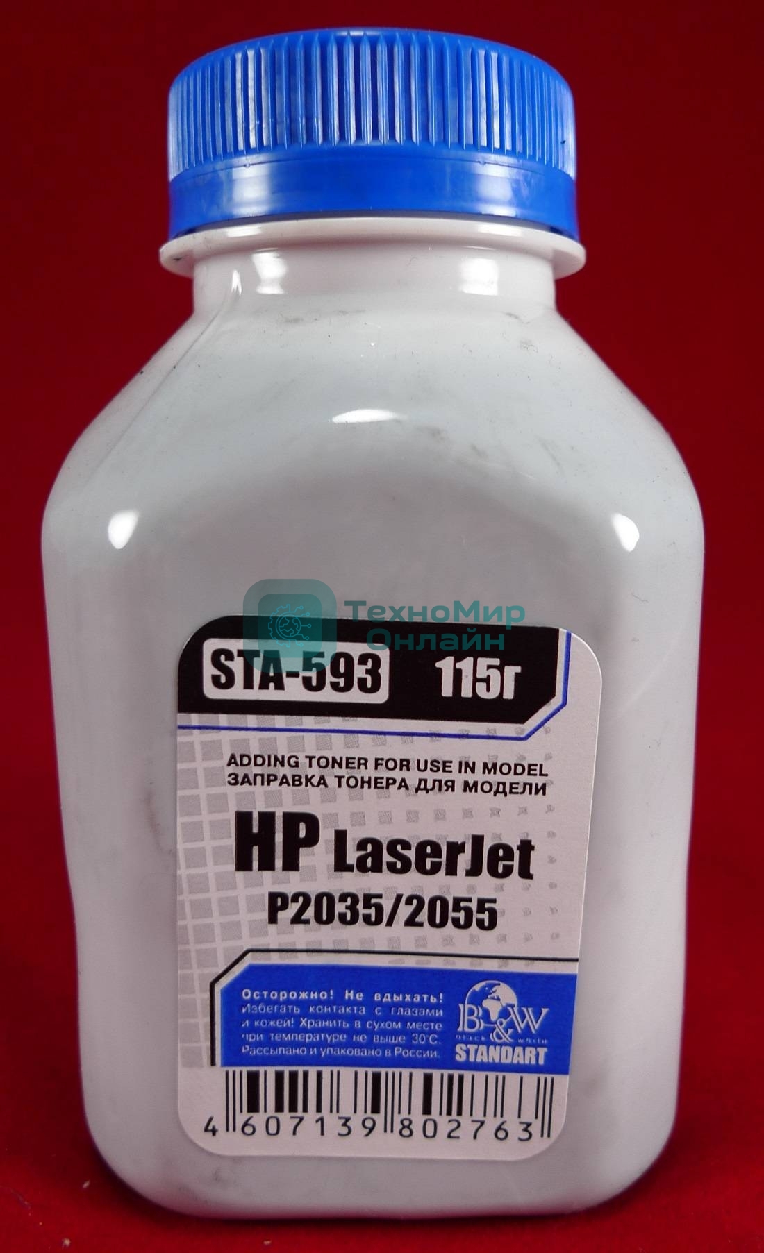 Тонер HP LJ P2035/2055/M401/M425 (флакон, 115г) B&W Standart фас России