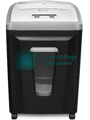 Шредер ГЕЛЕОС УП21-7, DIN P-7 (7 ур-нь секр.), фрагмент 0,8х2мм, 6-7 лист (70г/м2), CD/пл.карты, 23 литра