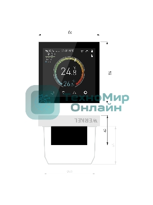 Умный сенсорный терморегулятор с LCD дисплеем (белый) W1851101