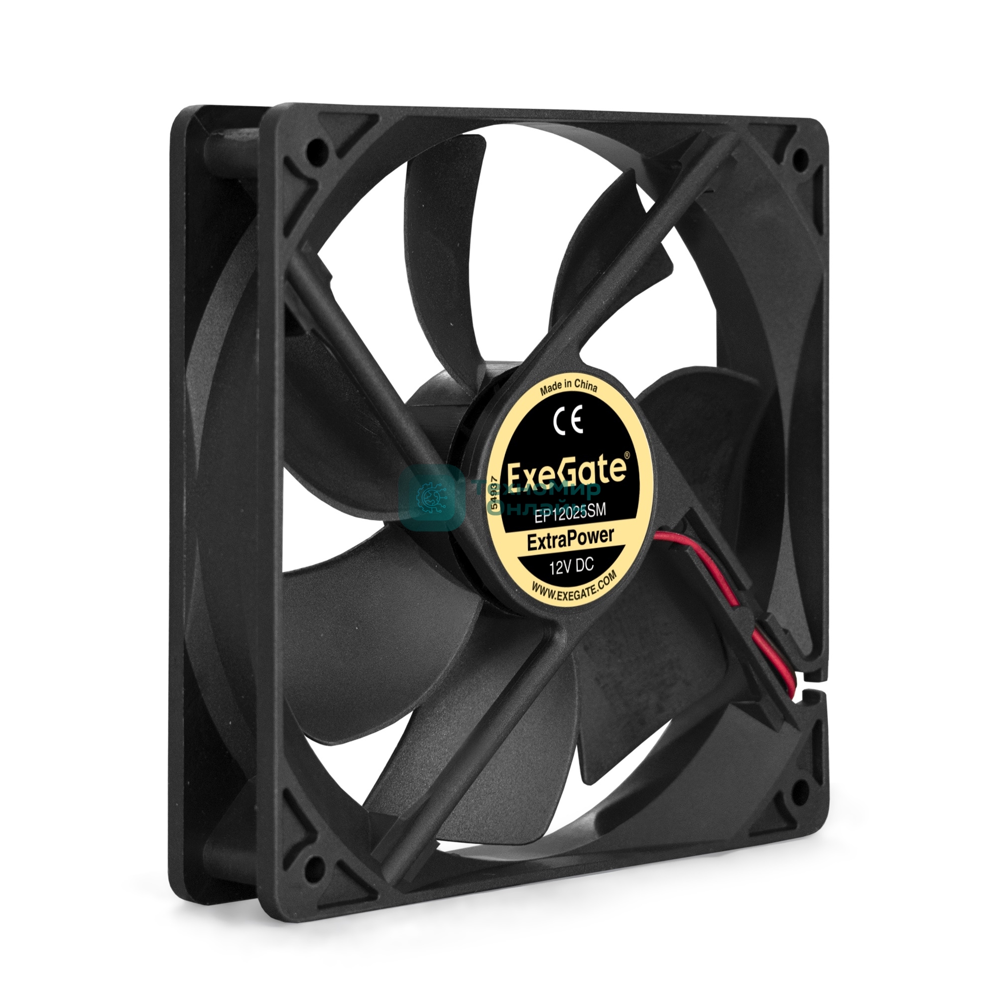 Вентилятор для корпуса ExeGate ExtraPower EP12025SM черный, 120 мм, 1800 об/мин, 28 дБ, 2 pin