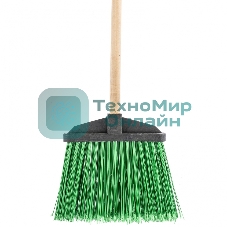 Метла полипропиленовая Сибртех, 345х200х1420 мм, веерная распушенная, деревянный черенок