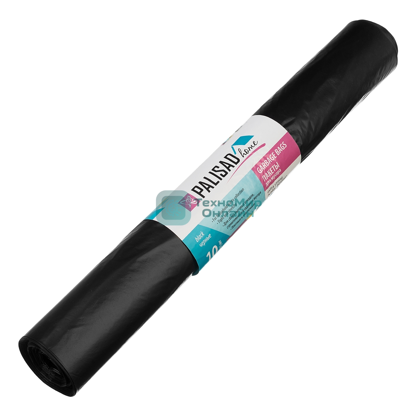 Пакеты для мусора Home Palisad 200 л x 10 шт. пвд особопрочные черные, длинный ролик