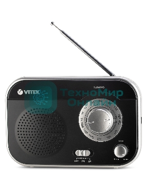 Радиоприемник Vitek VT-3593 (BK) Выходная мощность 1 вт. Динамики 1.Тип батареек UM-2/C