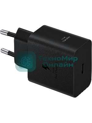Сетевое зарядное устройство Samsung 45W (USB Type-C порт, кабель USB Type-C в комплекте), черное