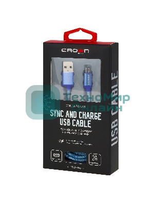 Кабель Crown USB - microUSB CMCU-3072M blue