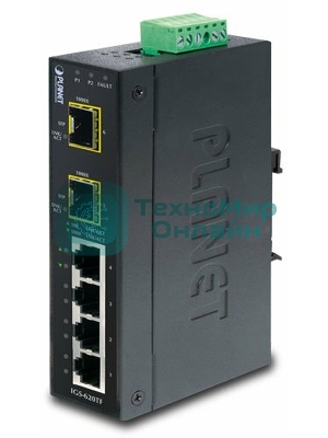КоммутаторIGS-620TF индустриальный неуправляемыйIP30 Industrial 4-Port 10/100/1000T + 2-Port 100/1000X SFP Gigabit Switch (-40 to 75 degree C)