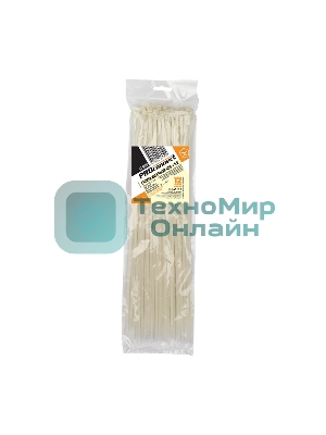 Хомут-стяжка кабельная нейлоновая PROconnect 400 x4,8 мм, белая, упаковка 100 шт.