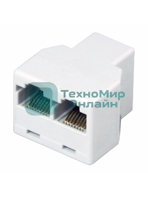 Переходник Rexant сетевой LAN, (гнездо 8Р8С (Rj-45) - 2 гнезда 8Р8С (Rj-45))