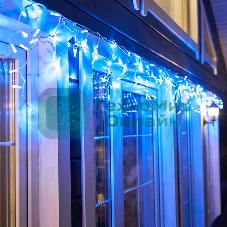 Гирлянда Neon-night Айсикл (бахрома) светодиодный, 4,8 х 0,6 м, белый провод, 230 В, диоды синие, 152 LED