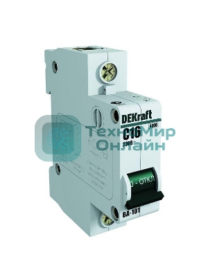 Выключатель автоматический модульный DEKraft 1п C 2А 4.5кА ВА-101 11050DEK