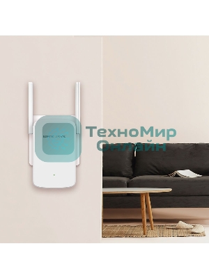Усилитель сигнала Mercusys ME30 AC1200 Wi-Fi Range Extender, 300 Mbps at 2.4 GHz + 867 Mbps at 5 GHz, 1 x 10/100 LAN, 2× Fixed External Antennas, Wall Plugged, WPS/Reset Button, Signal Indicator, Range Extender/Access Point mode, Adaptive Path Selection