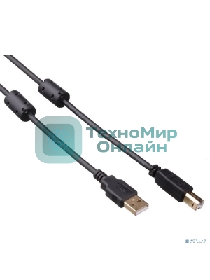 Кабель USB 2.0 ExeGate EX-CCF-USB2-AMBM-2.0 (Am/Bm, 2,0м, 2 фильтра)