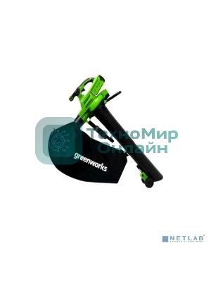 Воздуходув-Садовый Пылесос аккумуляторный GreenWorks GD40BVII, 40V, бесщеточный, без АКБ и ЗУаккумуляторный (2406907)