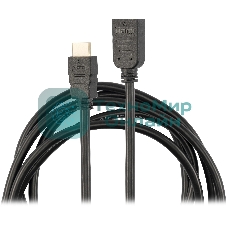 Кабель-удлинитель аудио-видео Buro HDMI (m)/HDMI (f) 1.5м. позолоч.конт. черный