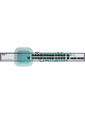 Коммутатор ORIGO Managed L2 Switch 24x1000Base-T PoE, 2x1000Base-X SFP, 2xCombo 1000Base-T/SFP, PoE Budget 250W, RJ45 Console, 19