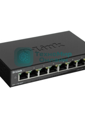 Коммутатор D-Link DGS-1100-08PV2/A4A, 8×1 Гбит/с, настраиваемый
